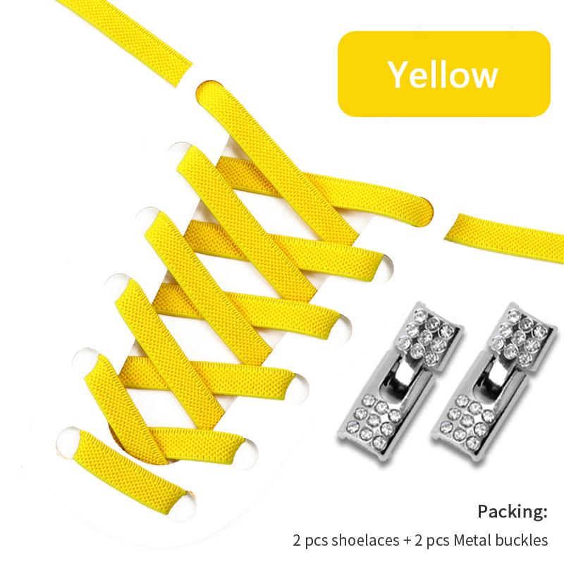 NO.8 4 Stück Diamanten Cross Lock Schuhe Zubehör Schnürsenkel ohne Krawatten 8 mm Breite elastische Schnürsenkel Sneakers Kinder Erwachsene Schnürsenkel ohne Krawatte gelb von Joom DACH