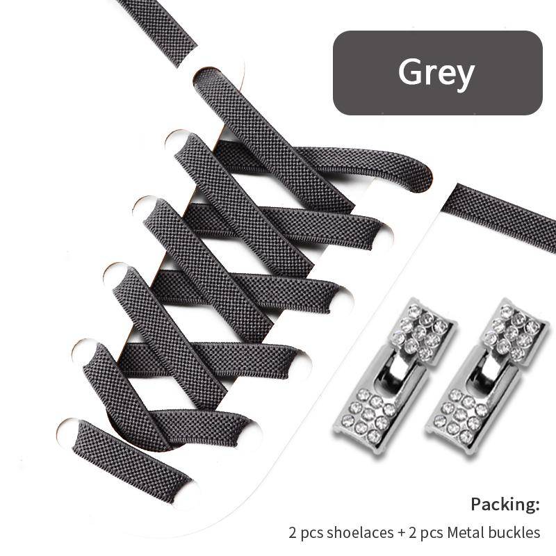 NO.8 4 Stück Diamanten Cross Lock Schuhe Zubehör Schnürsenkel ohne Krawatten 8 mm Breite elastische Schnürsenkel Sneakers Kinder Erwachsene Schnürsenkel ohne Krawatte graue von Joom DACH