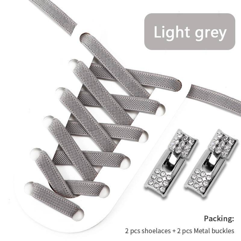 NO.8 4 Stück Diamanten Cross Lock Schuhe Zubehör Schnürsenkel ohne Krawatten 8 mm Breite elastische Schnürsenkel Sneakers Kinder Erwachsene Schnürsenkel ohne Krawatte hellgrau von Joom DACH