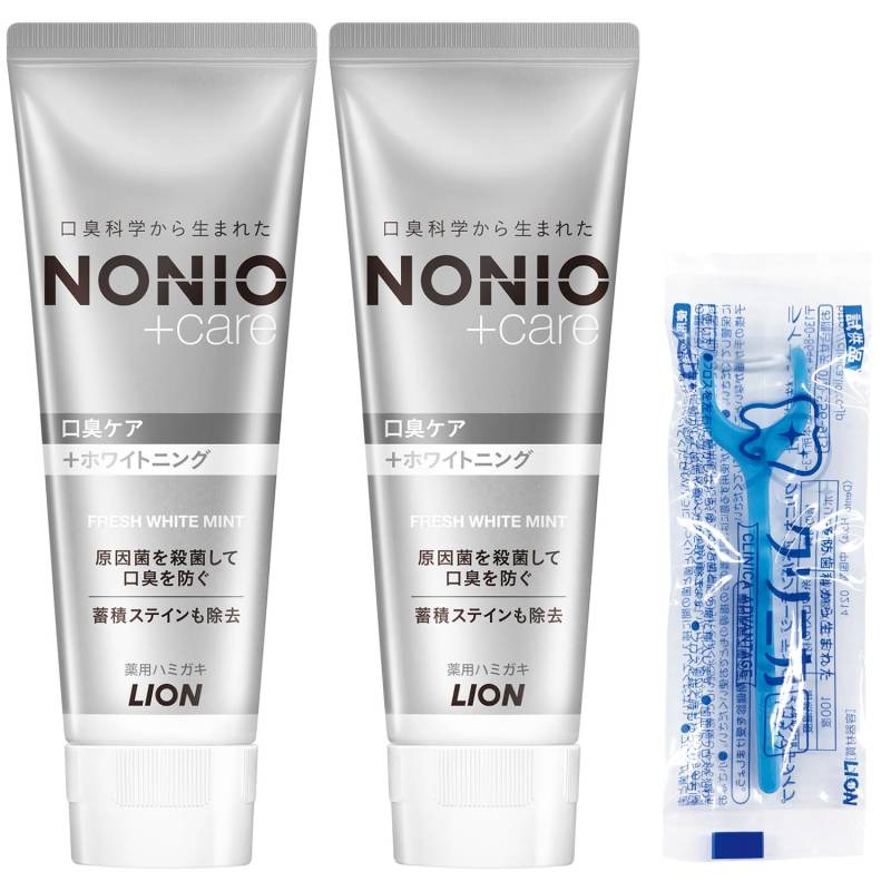 NONIO Plus Whitening Zahnpasta 130g x 2 Zahnpasten mit hohem Fluoridgehalt Reduziert Mundgeruch (Quasi-Droge) - Zahnseide, (1450 Seiten/Min.) - von Joom DACH