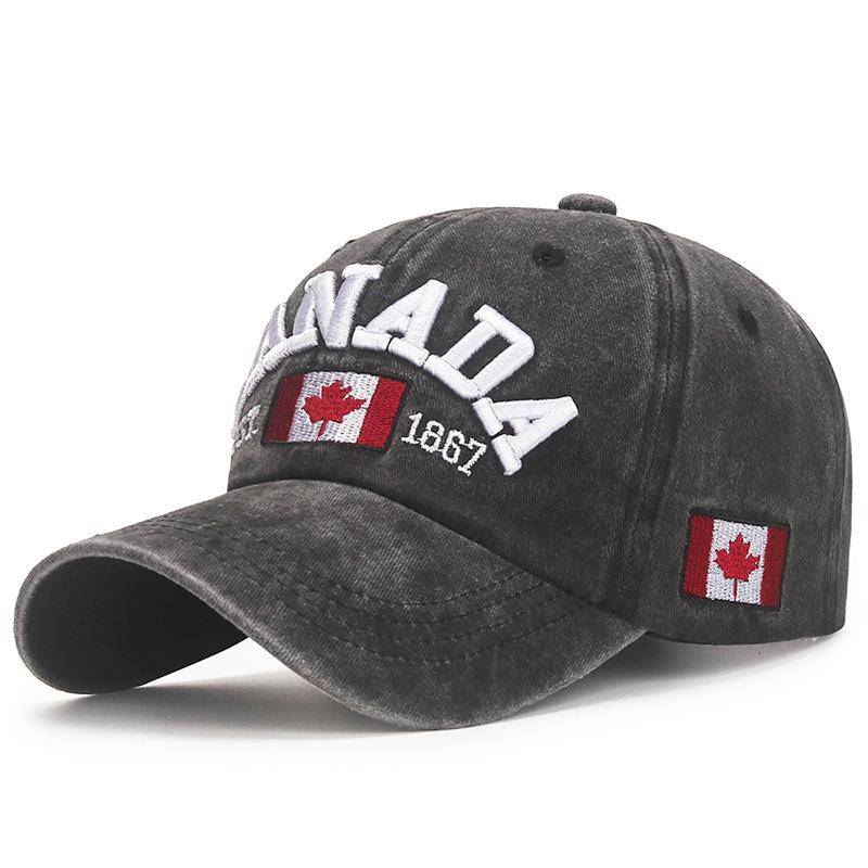 NORTHWOOD CANADA Buchstaben-Baseballkappe für Männer und Frauen, Baumwolle, Snapback-Mütze, Hip-Hop-Dad-Caps 55-60 cm schwarz von Joom DACH