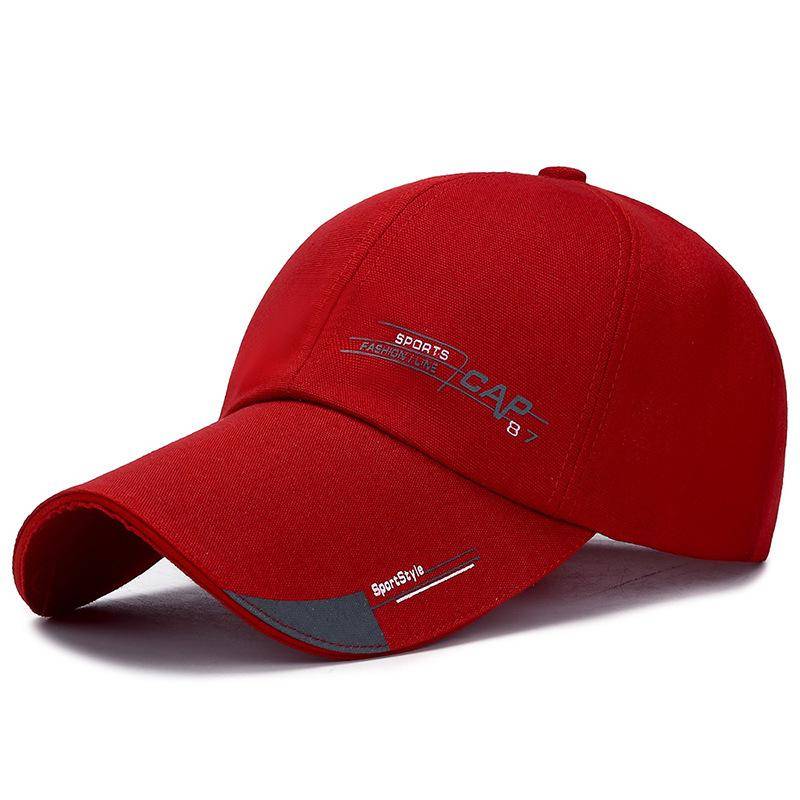 [NORTHWOOD] Sport-Sommer-Baseballmütze mit langer Krempe für Herren und Damen, Papa-Hut, Sonnenhüte, Snapback-Trucker-Kappe 55-60cm rot von Joom DACH