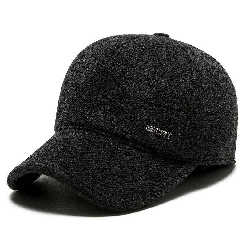 NORTHWOOD Warme Herren-Winter-Baseballmütze, Outdoor-Ohrenklappen, verdickte Trucker-Kappen, Snapback-Hüte Adjustable 56-60 cm schwarz von Joom DACH