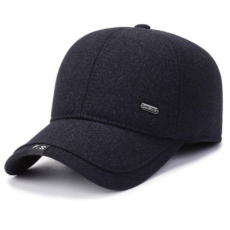 NORTHWOOD Winter-Baseballmütze für Herren, Ohrenklappen, solide, verdickte, warme, winddichte Snapback-Mütze, Gorras-Membrane-Knochen-Trucker-Kappe 56-60 cm dunkelblaue von Joom DACH