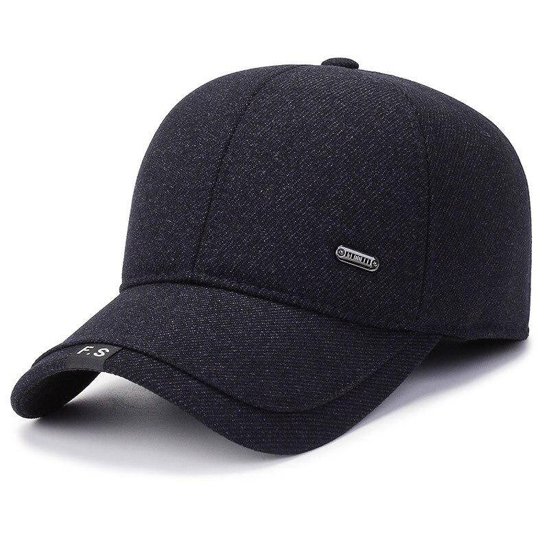 NORTHWOOD Winter-Baseballmütze für Herren, Ohrenklappen, solide, verdickte, warme, winddichte Snapback-Mütze, Gorras-Membrane-Knochen-Trucker-Kappe 56-60 cm dunkelblaue von Joom DACH