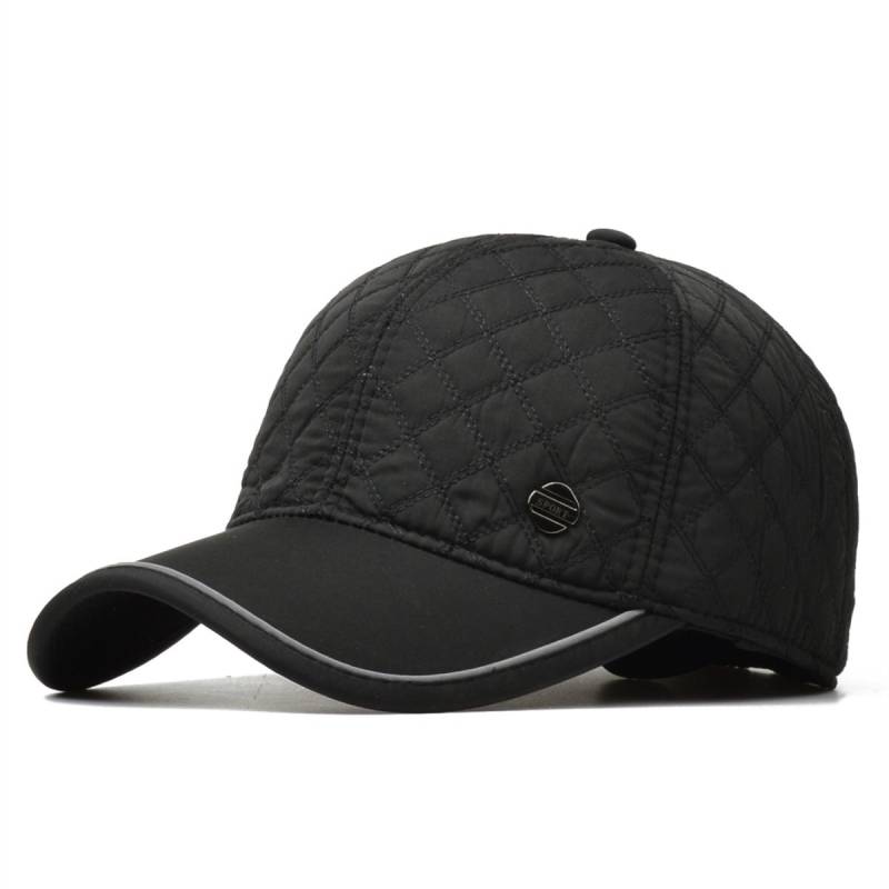 NORTHWOOD Winter-Baseballmützen für Herren mit Gehörschutz, warme Papa-Mützen, Outdoor-Männer-Trucker-Mützen 56-60 cm schwarz von Joom DACH