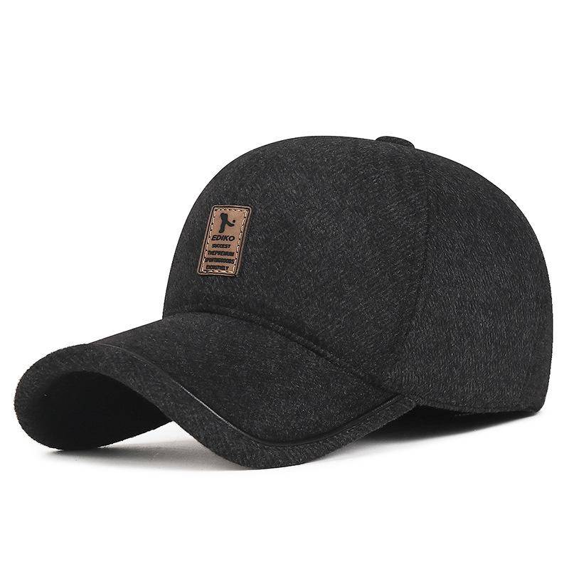 NORTHWOOD Winter Verdickte Winddichte Warme Baseballkappen Ohrenschutz Baumwollmütze für Männer Trucker Caps Kältefeste Baseball-Trucker-Kappe 56-60 cm schwarz von Joom DACH
