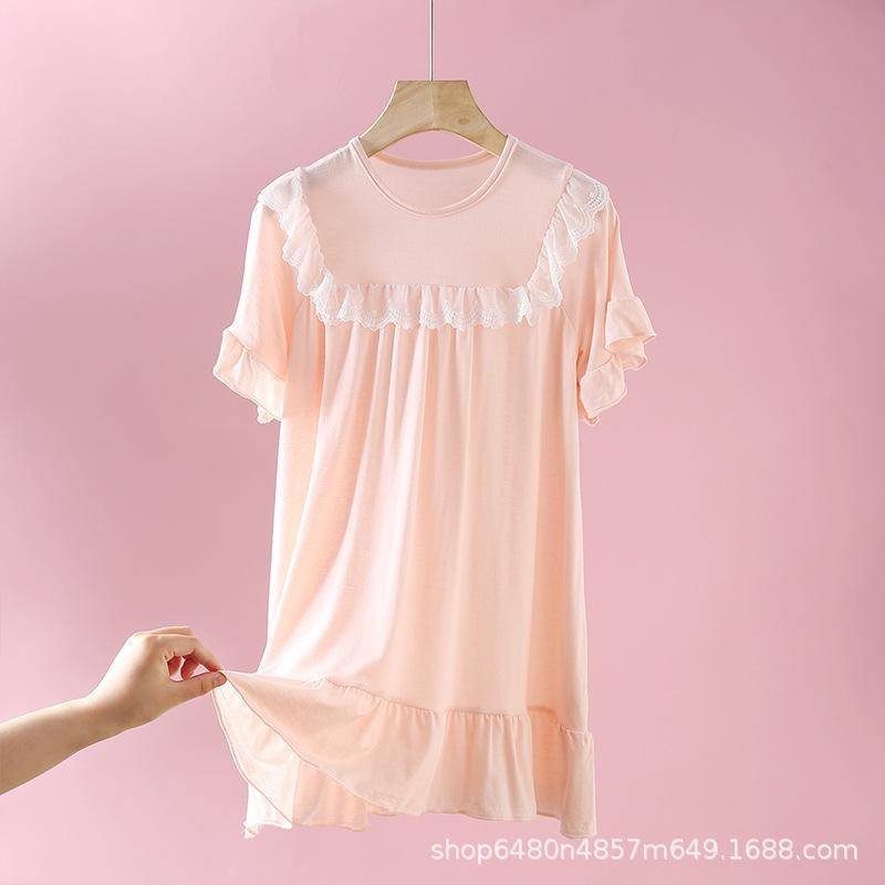 Nachthemden für Mädchen und Damen, Baby-Pyjamas, kurzärmlige Mutter-Tochter-Sets, Eltern-Kind-Hauskleidung. 140cm von Joom DACH