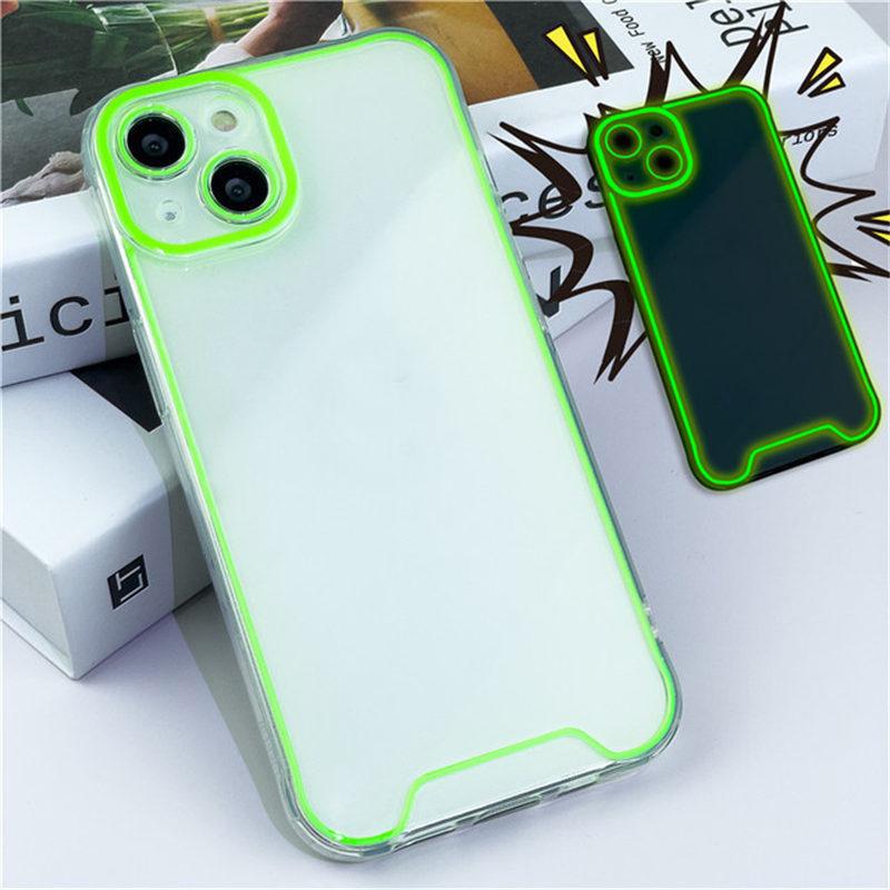 Nachtlicht Leuchtende Silikon-Softphone-Hülle für iPhone 14 15 16 Plus 11 12 13 14 Pro Max X XR XS Max Transparente Rückseiten iPhone 16 Pro Max grün von Joom DACH