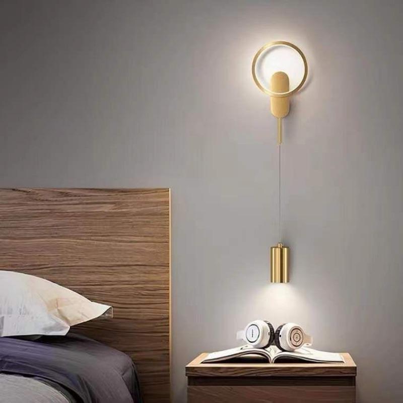 Nachttisch-Wandlampe, Schlafzimmerlampe, minimalistischer moderner Korridor, Korridor, Wandlampe, lange Leiste, Wohnzimmer, Hintergrundwandlampe gold von Joom DACH