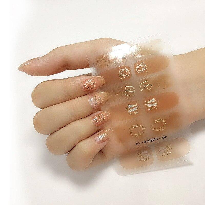 Nagelaufkleber Bronzing Fashion Full Cover Nail Patch Aufkleber Maniküre Sommer Einfache Nagelfolie Aufkleber Kunst DIY Zubehör Werkzeug von Joom DACH