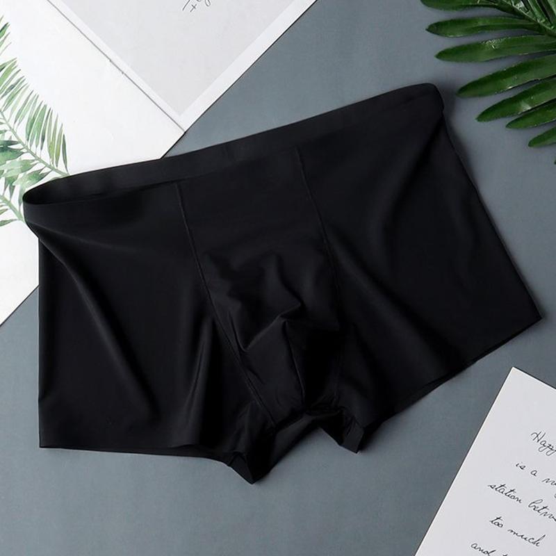 Nahtlose Boxershorts aus Eisseide für Herren, ultradünn, atmungsaktiv, Unterwäsche für Herren XL schwarz von Joom DACH
