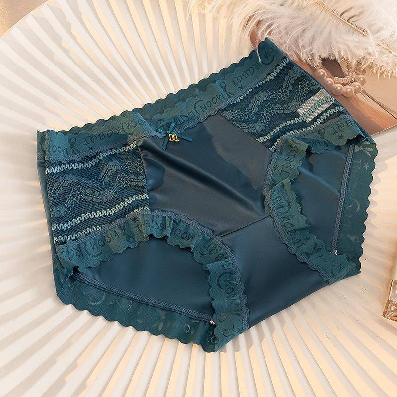 Nahtlose Damen-Slips aus Satin mit mittlerer Taille, Spitzen-Schleifenhöschen, niedliche Unterwäsche XL blau Nahtlose Damen-Slips aus Satin mit mittlerer Taille, Spitzen-Schleifenhöschen, niedliche Unterwäsche XL blau von Joom DACH