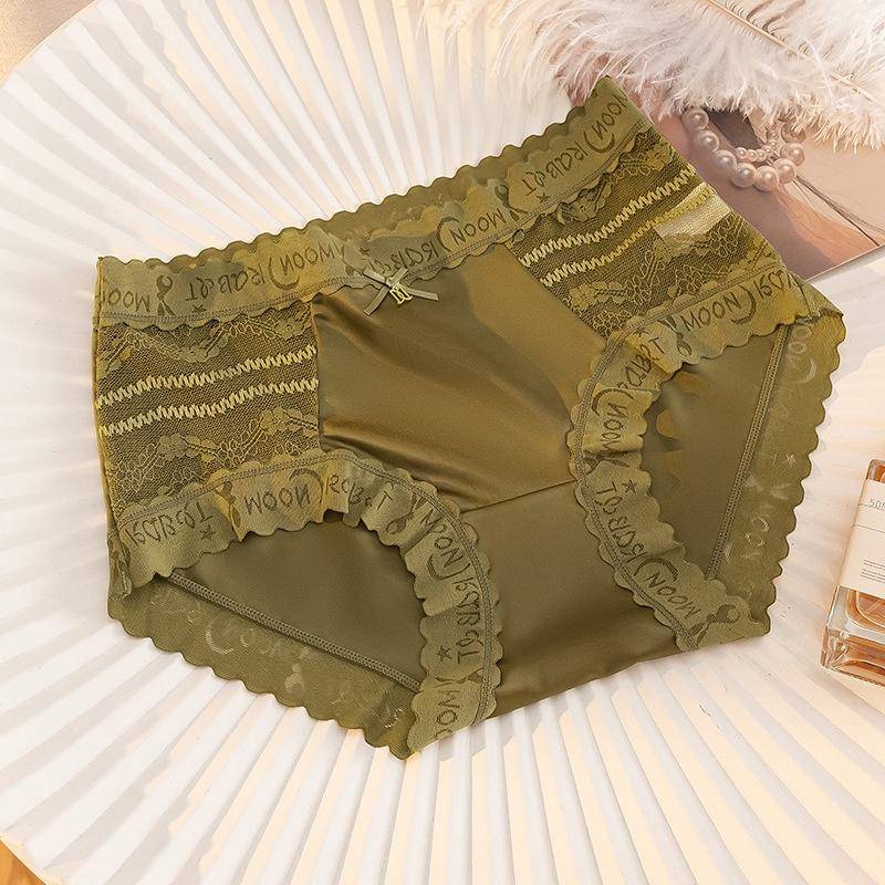 Nahtlose Damen-Slips aus Satin mit mittlerer Taille, Spitzen-Schleifenhöschen, niedliche Unterwäsche XL grün Nahtlose Damen-Slips aus Satin mit mittlerer Taille, Spitzen-Schleifenhöschen, niedliche Unterwäsche XL grün von Joom DACH