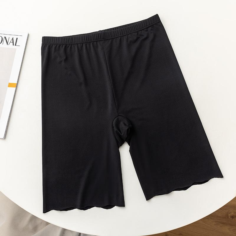Nahtlose Eis Seide Sicherheits Kurze Hosen Frauen Dünne Plus Größe Hohe Taille Unter Rock Boxer Höschen Anti Reiben Oberschenkel sicherheit Shorts 3XL schwarz von Joom DACH