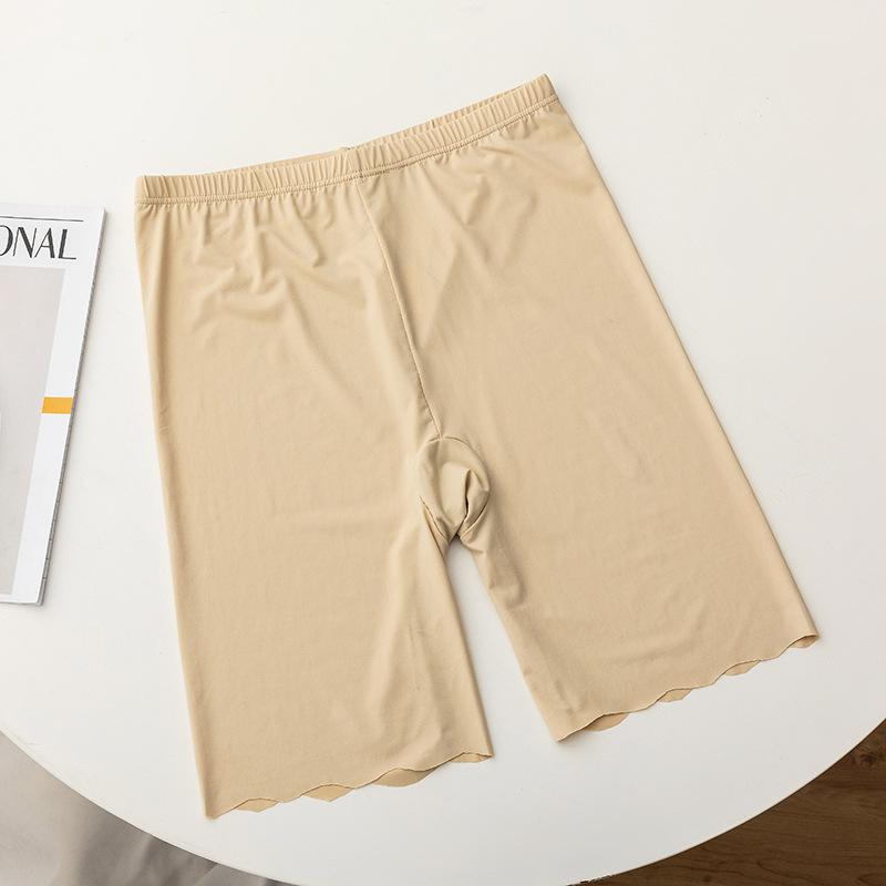 Nahtlose Eis Seide Sicherheits Kurze Hosen Frauen Dünne Plus Größe Hohe Taille Unter Rock Boxer Höschen Anti Reiben Oberschenkel sicherheit Shorts 3XL beige von Joom DACH