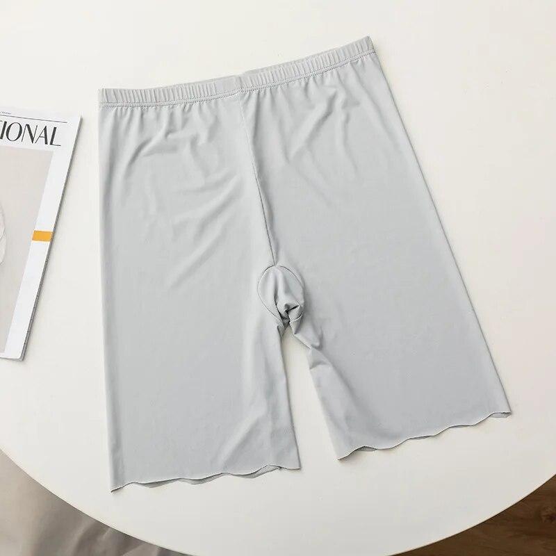 Nahtlose Eis Seide Sicherheits Kurze Hosen Frauen Dünne Plus Größe Hohe Taille Unter Rock Boxer Höschen Anti Reiben Oberschenkel sicherheit Shorts XL grau von Joom DACH