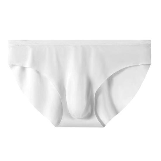 Nahtlose Slips aus Eisseide für Herren, niedrige Taille, 3D-U-konvexe, ultradünne Höschen, einfarbig, schnelltrocknende Unterwäsche 4XL weiß von Joom DACH