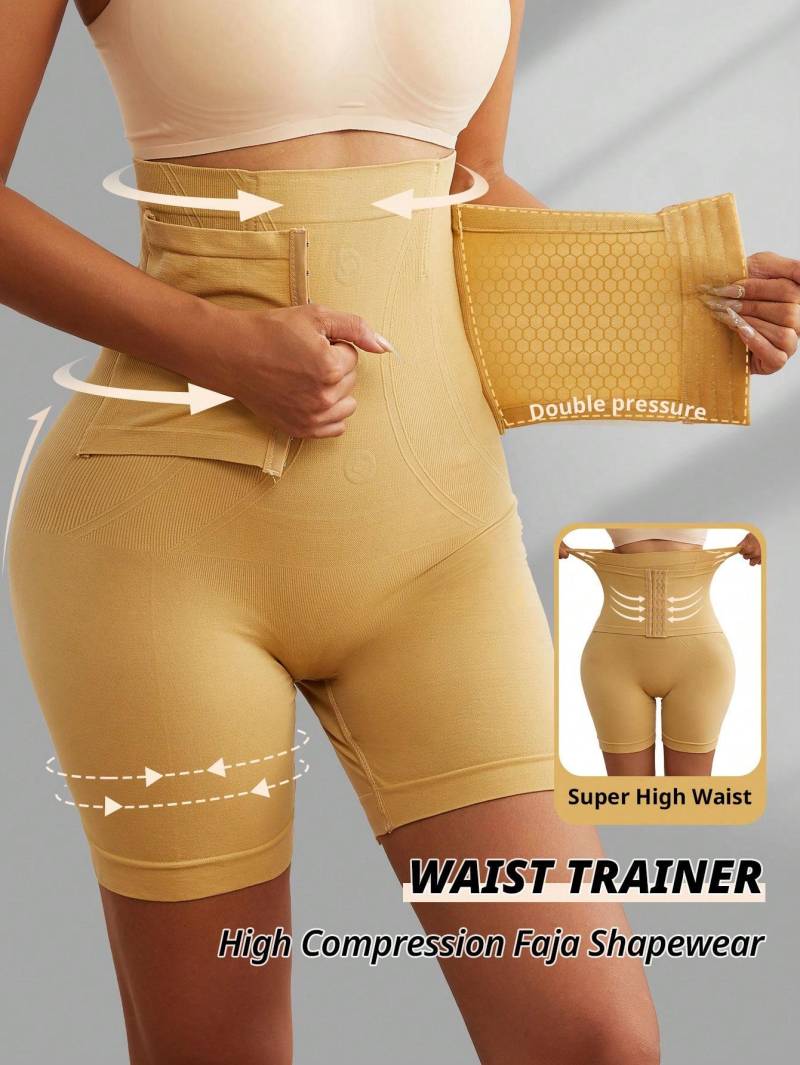Nahtlose Taillentrainer-Shorts für Damen mit hoher Taille, Faja-Mieder, Shapewear, Haken- und Ösenverschluss, Body-Shaper-Höschen, Taillenmieder, Oberschenkel-Kontrollunterwäsche XXL von Joom DACH