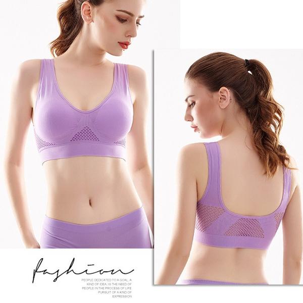 Nahtloser BH für Frauen, Push-Up-BH, unsichtbares Bralette, atmungsaktive BHs ohne Knochen, kabellos, mit Pads, Unterwäsche, Plus-Size-Top L violett von Joom DACH