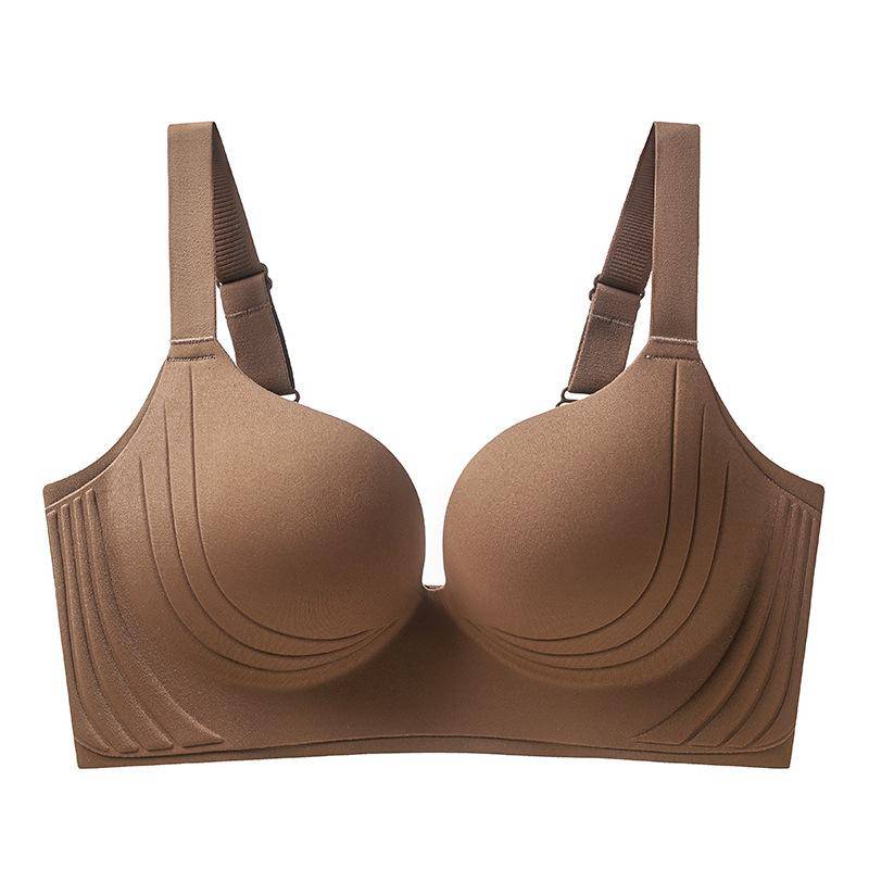 Nahtloser Plus-Size-BH für Damen, Push-Up-BHs ohne Bügel, bequemer Büstenhalter mit dünnen Körbchen, einfarbig, schlichter T-Shirt-BH, 34–44BCD 42/95BCD kaffeebraun von Joom DACH
