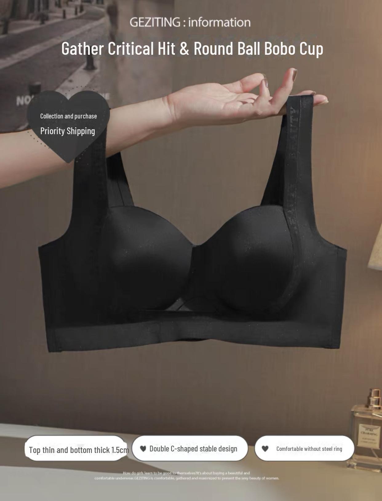 Nahtloser Push-Up-BH für Damen: Kein Stahlring, seitliche Unterstützung, kein Durchhängen, bequemes Anheben. 34A schwarz von Joom DACH