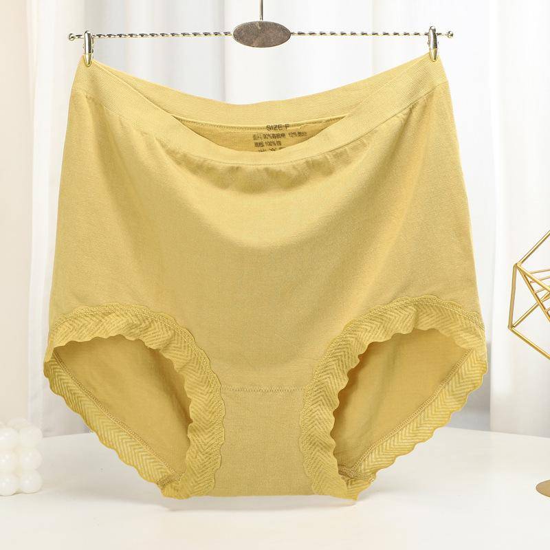 Nahtloses Höschen, hohe Taille, Damen-Slip für Gewicht 100 kg, große Unterhose, einfarbige Boyshorts onesize gelb von Joom DACH