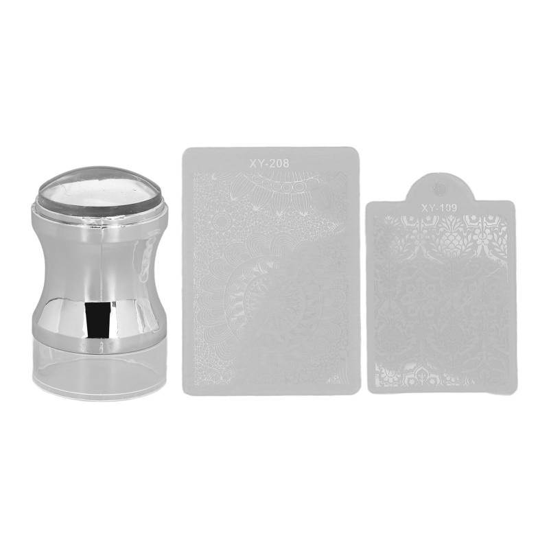 Nail Art Stempel Silikon Transparent Nagelstempel Maniküre Werkzeug mit Stempelplatten weiß von Joom DACH
