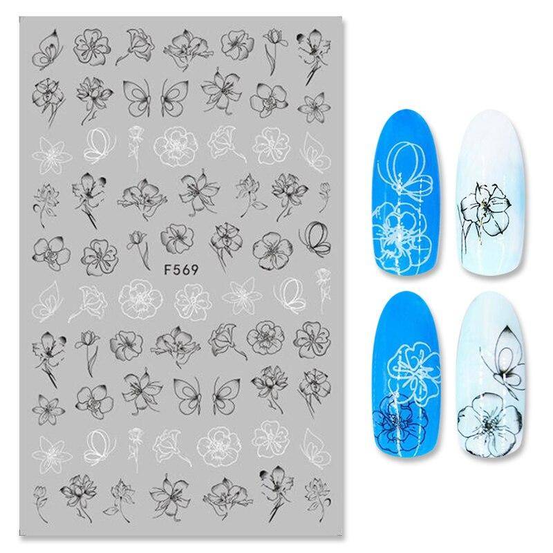 Nails Designs Weiß Schwarz Blumenblatt Lineare Maniküre Schieber 3D Nail Art Dekorationen Aufkleber Aufkleber Nails Designs Weiß Schwarz Blumenblatt Lineare Maniküre Schieber 3D Nail Art Dekorationen Aufkleber Aufkleber von Joom DACH