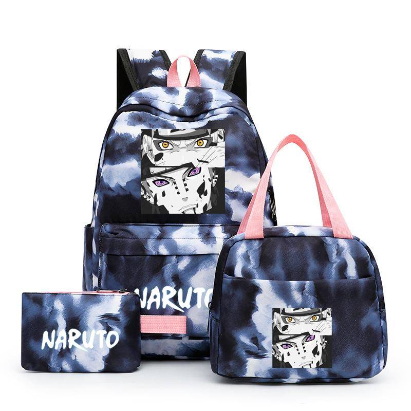 Naruto Anime 3 Teile/satz Leinwand Lunch Tasche Jungen Rucksack Student Laptop Taschen Set Kinder Stift Tasche Zurück zu Schule Rucksack für Mädchen von Joom DACH