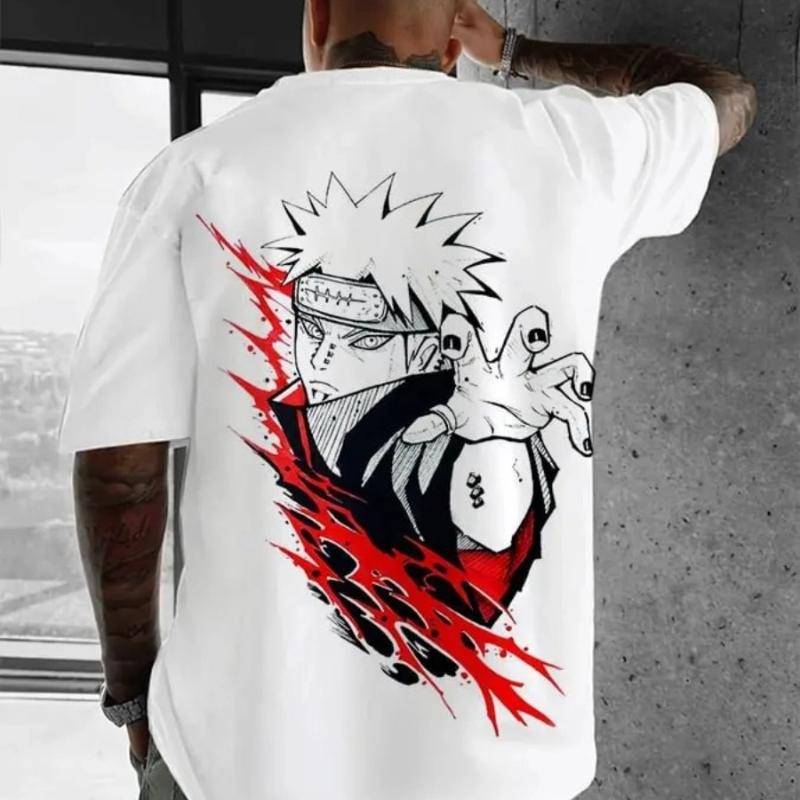 Naruto Anime Peripherie Herren 3D-Druck T-Shirt Kurzarm Atmungsaktiv Gut Bequem Mode Lässig Top L von Joom DACH
