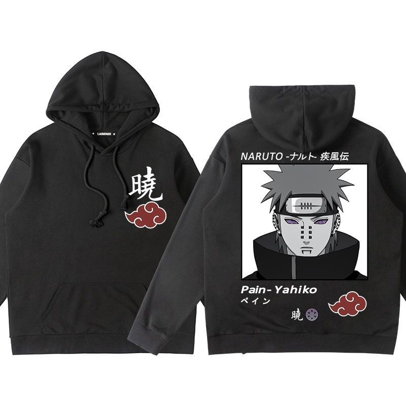 Naruto Anime co-branded Herren Sweatshirt Herbst Kapuzenpullover Plus Samt All-Match Hong Kong Style Ins Trend Naruto Sasuke Jacke 160 von Joom DACH