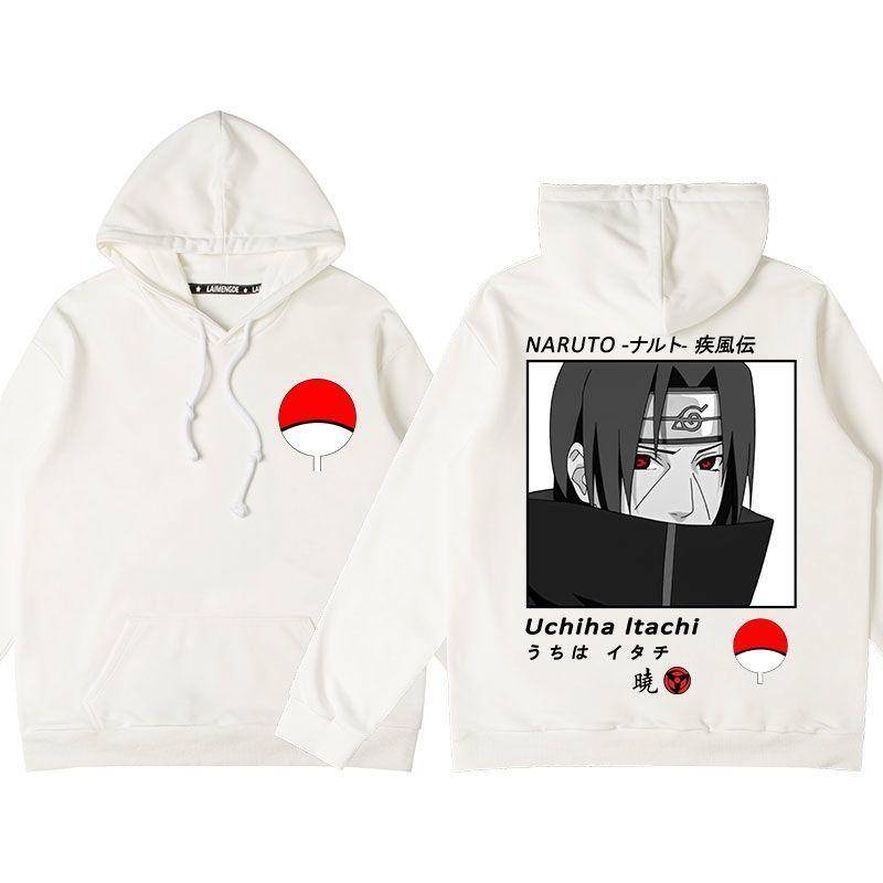 Naruto Anime co-branded Herren Sweatshirt Herbst Kapuzenpullover Plus Samt All-Match Hong Kong Style Ins Trend Naruto Sasuke Jacke 160 von Joom DACH