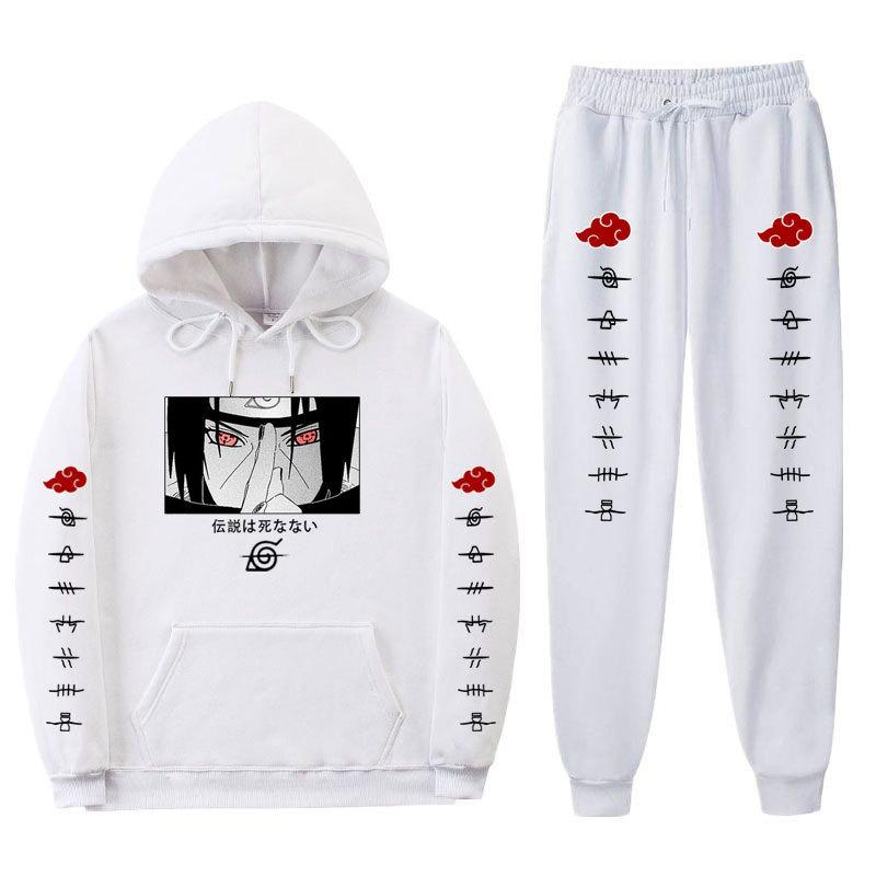 Naruto Pullover Anzug Männer und Frauen Casual Uchiha Itachi Print Kapuzenpullover Hose S weiß von Joom DACH