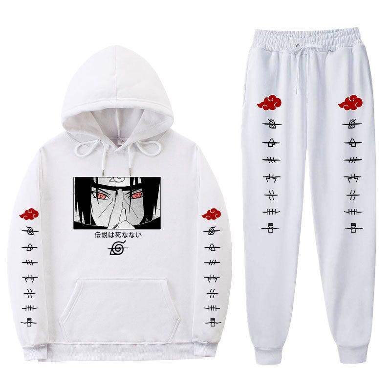Naruto Pullover Anzug Männer und Frauen Casual Uchiha Itachi Print Kapuzenpullover Hose S weiß von Joom DACH