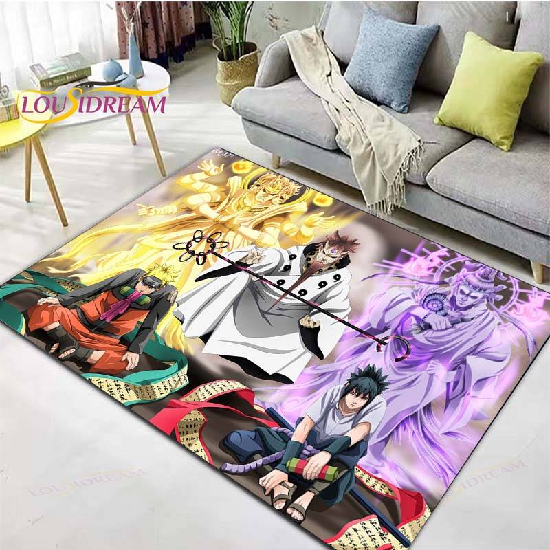 Naruto-Teppich, Anime-Teppich, Kinderteppiche, Wohnzimmer, Teetischmatten, Schlafzimmerteppich, waschbare Fußmatten, Haushaltsbereichsmatte, niedlicher Teppich 160cm x 230cm von Joom DACH