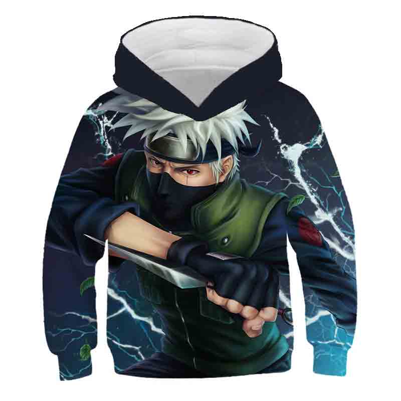 Narutos Jungen Herbst/Winter Langarm Hoodies Mode Kakashi Kinder Sweatshirts Jungen Narutos Tops Pullover Kleidung 130 von Joom DACH