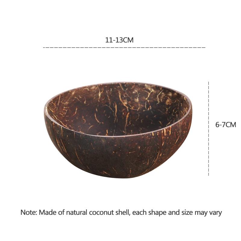 Natürliche Kokosschale Holz Geschirr Obst Salat Nudel Reis Schüssel Kreative Kokosnussschale Schüssel Küche Dekorative Geschirr von Joom DACH