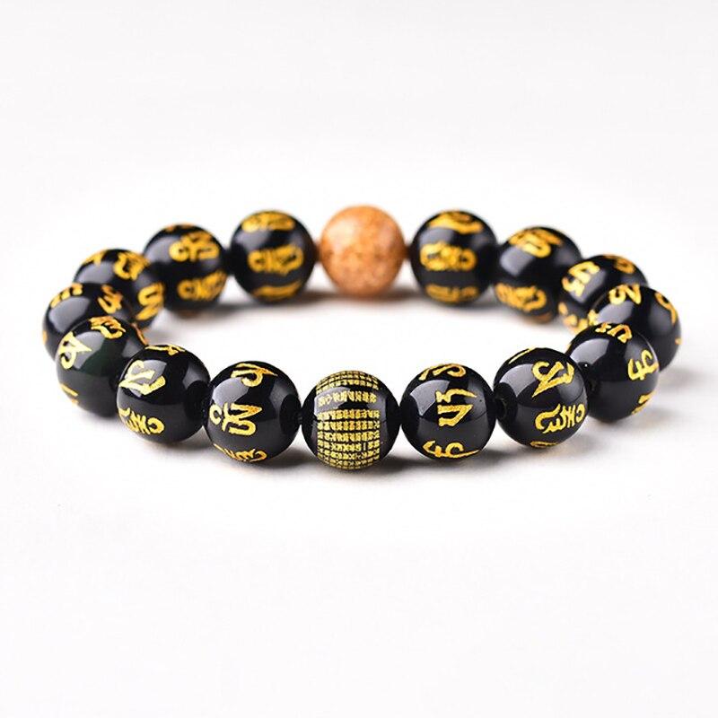 Natürliche Kristall Armbänder Sechs Worte Mantra Runde Buddha Perlen Armband Glück für Männer Frauen Einzigen Kristall Schmuck von Joom DACH