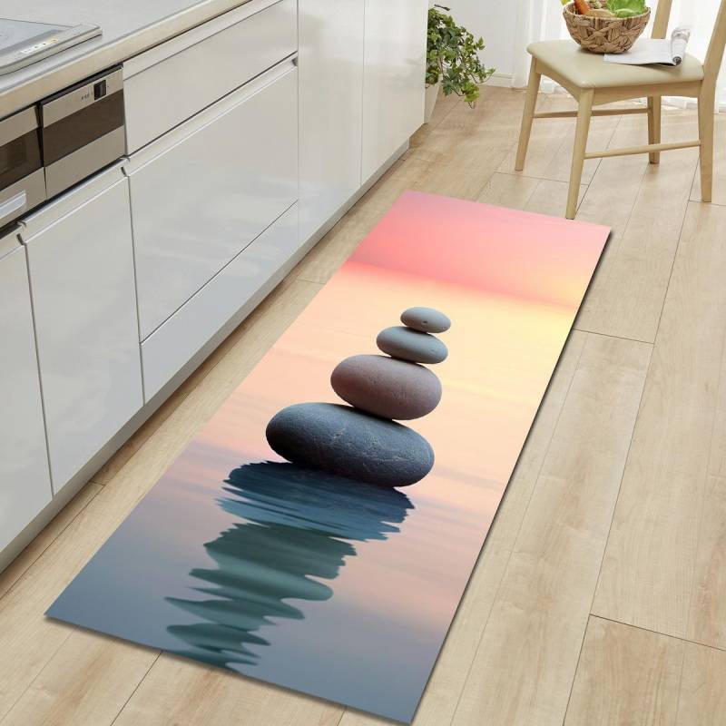 Natürliche Landschaft, weicher Küchenteppich, Anti-Ermüdungs-Küchenteppich, wasserdicht, rutschfest, Teppich-Set, Läufer, Nachttisch, saugfähiger Teppich für die Küche 40*120cm von Joom DACH