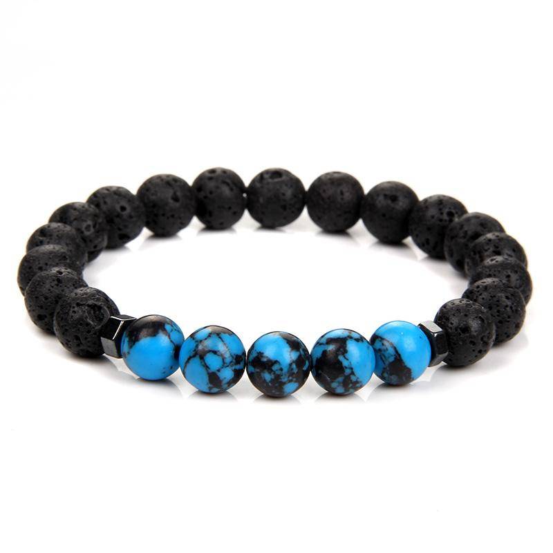 Natürliche Lava Vulkanstein Armband 8mm Hämatit Tigerauge Perlen Armbänder Heilung Yoga Balance Armband Männer Frauen Schmuck Geschenk von Joom DACH