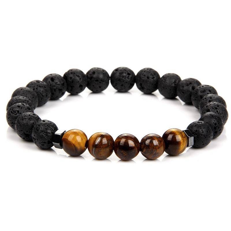 Natürliche Lava Vulkanstein Armband 8mm Hämatit Tigerauge Perlen Armbänder Heilung Yoga Balance Armband Männer Frauen Schmuck Geschenk von Joom DACH