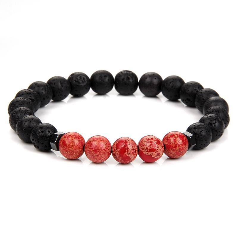 Natürliche Lava Vulkanstein Armband 8mm Hämatit Tigerauge Perlen Armbänder Heilung Yoga Balance Armband Männer Frauen Schmuck Geschenk von Joom DACH