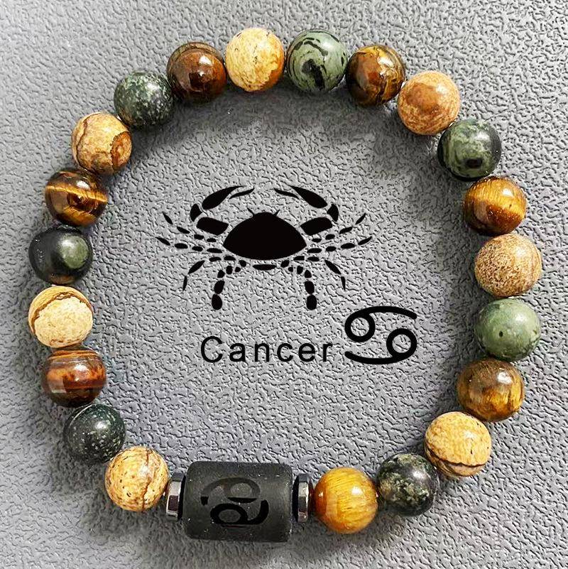 Natürliche Perlen Armbänder 12 Horoskop Glück Naturstein Tigerauge Sternzeichen Perlen Armband für Frauen Männer von Joom DACH