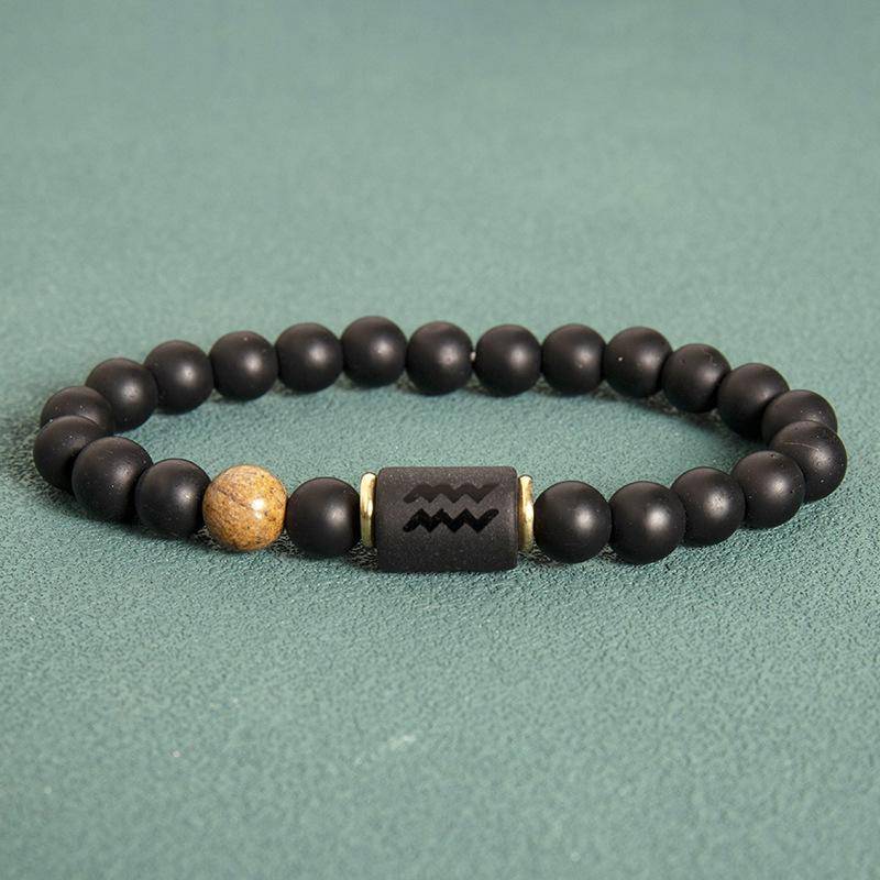 Natürliche Perlen Armbänder 12 Horoskop Glück Naturstein Tigerauge Sternzeichen Perlen Armband für Frauen Männer von Joom DACH
