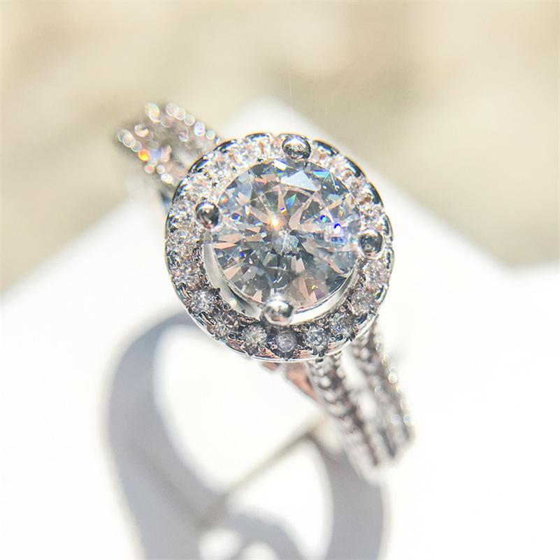 Natürlicher 1 Karat Diamant-Edelstein Bizuteria S925 Sterling Silber Ring für Frauen Anillos De Silber 925 Schmuck Ehering Box 8 weiß von Joom DACH