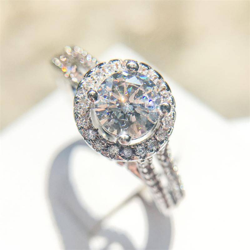 Natürlicher 1 Karat Diamant-Edelstein Bizuteria S925 Sterling Silber Ring für Frauen Anillos De Silber 925 Schmuck Ehering Box 8 weiß von Joom DACH