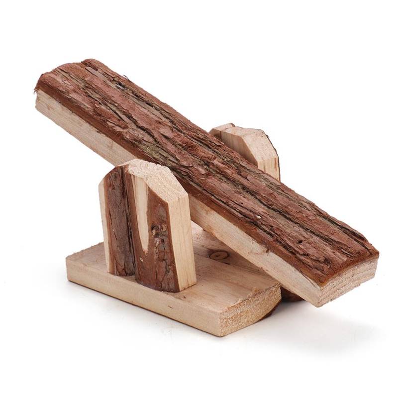 Natürliches Holz Haustiere Kauen Kleintier Kaninchen Mäuse Ratte Meerschweinchen Hamster Wippe Käfig Spielzeug von Joom DACH