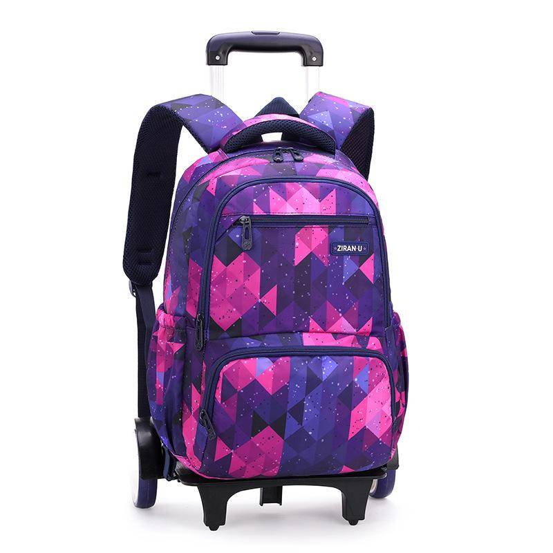 Naturfarbener Trolley-Rucksack mit Fischdruck: Mode mit großer Kapazität für Jungen und Mädchen, ideal für Grund- und Mittelschüler von Joom DACH