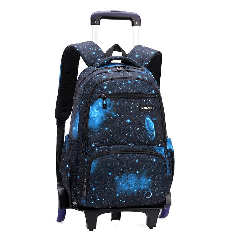 Naturfarbener Trolley-Rucksack mit Fischdruck: Mode mit großer Kapazität für Jungen und Mädchen, ideal für Grund- und Mittelschüler von Joom DACH